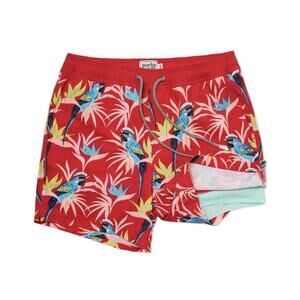 Men's Party Pants “Skippa” Red Botanical Swimsuit Bottom Size XL, Lined New